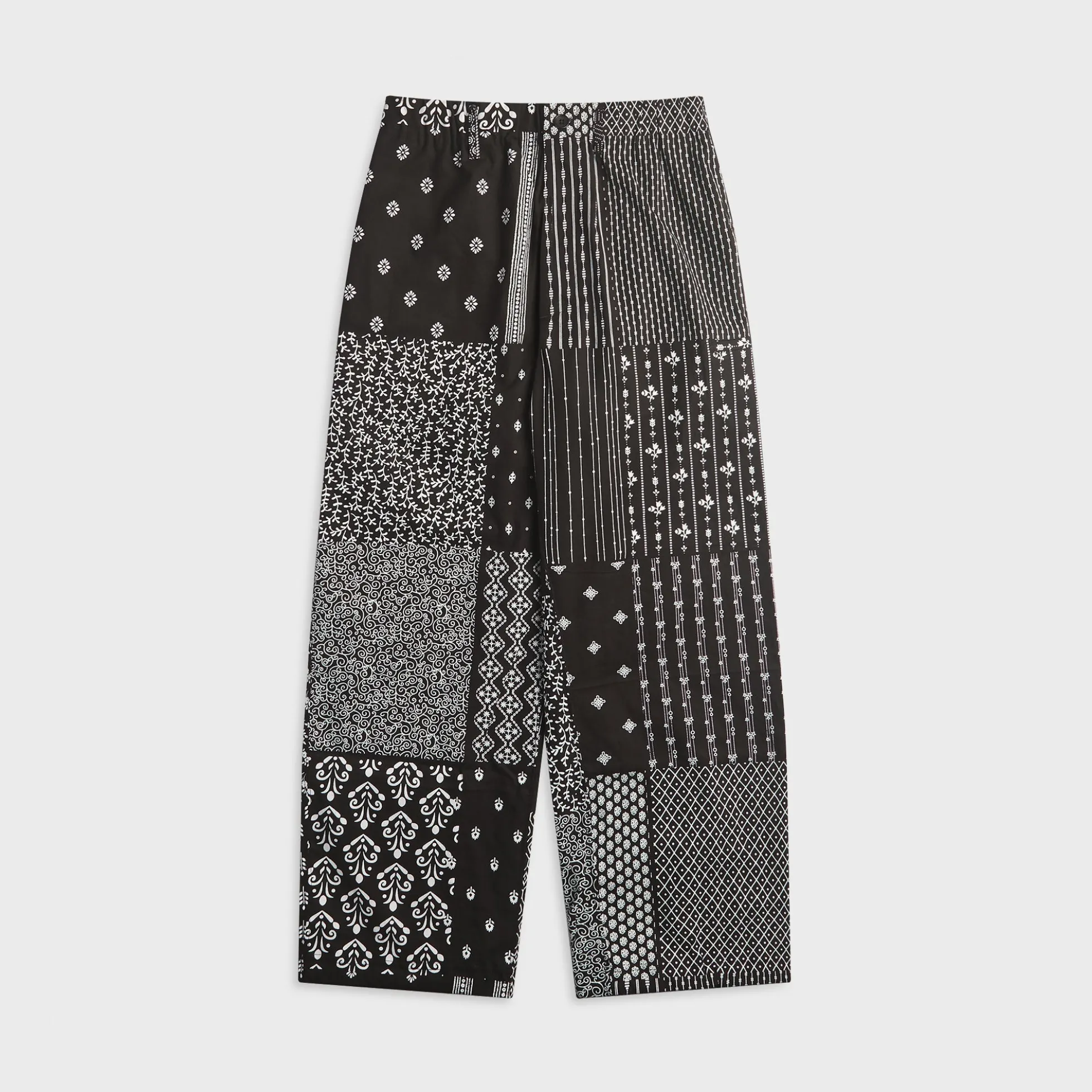 Cotton Patchwork Print Drawstring Pant