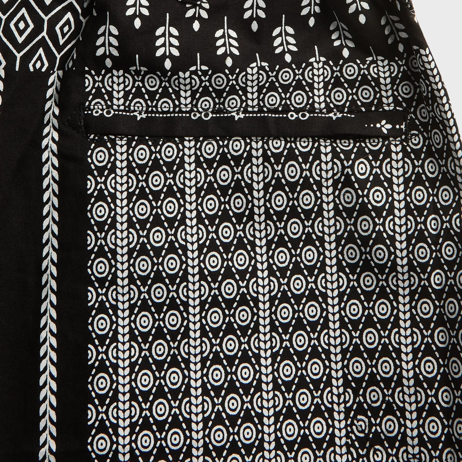 Cotton Patchwork Print Drawstring Pant