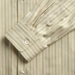 Cotton Silk Stripe Double Cuff Shirt