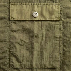 Cropped Nylon Button Up Shirt