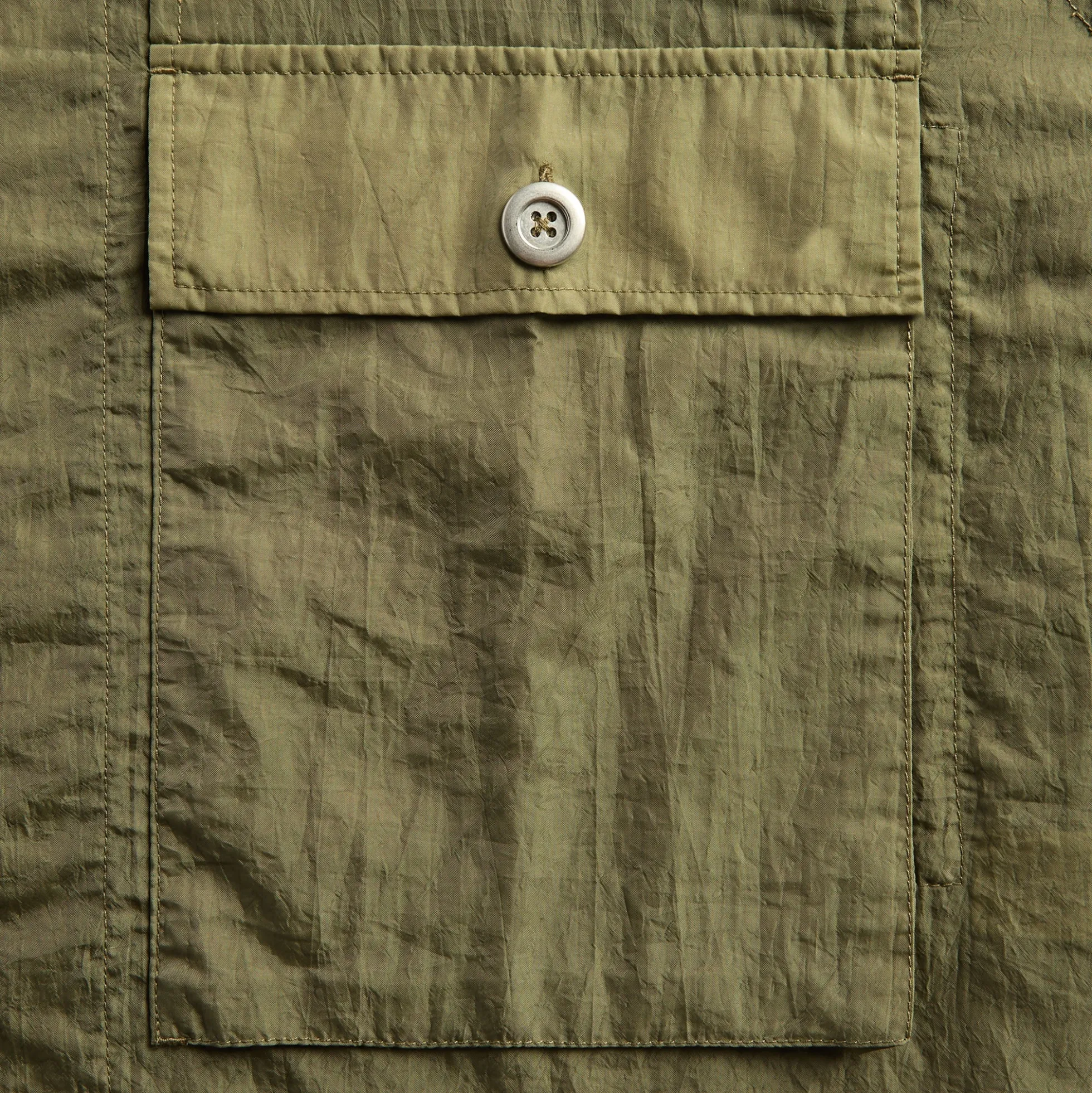 Cropped Nylon Button Up Shirt