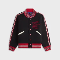 Deconstructed Lettered Wool Melton Jacket