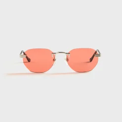 Detroit Player Rimless Drill Mount 24KT White Gold Sunglasses
