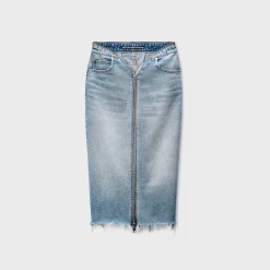 Dipped V-Zip Waistband Skirt