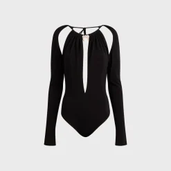 Draped Jersey Long Sleeve Top