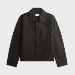 Embroidered Line Stitch Worker Jacket