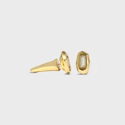 Faceted Gold Jeweled Stud Earring