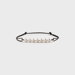 13G Sterling Silver 7 Beads Cord Bracelet