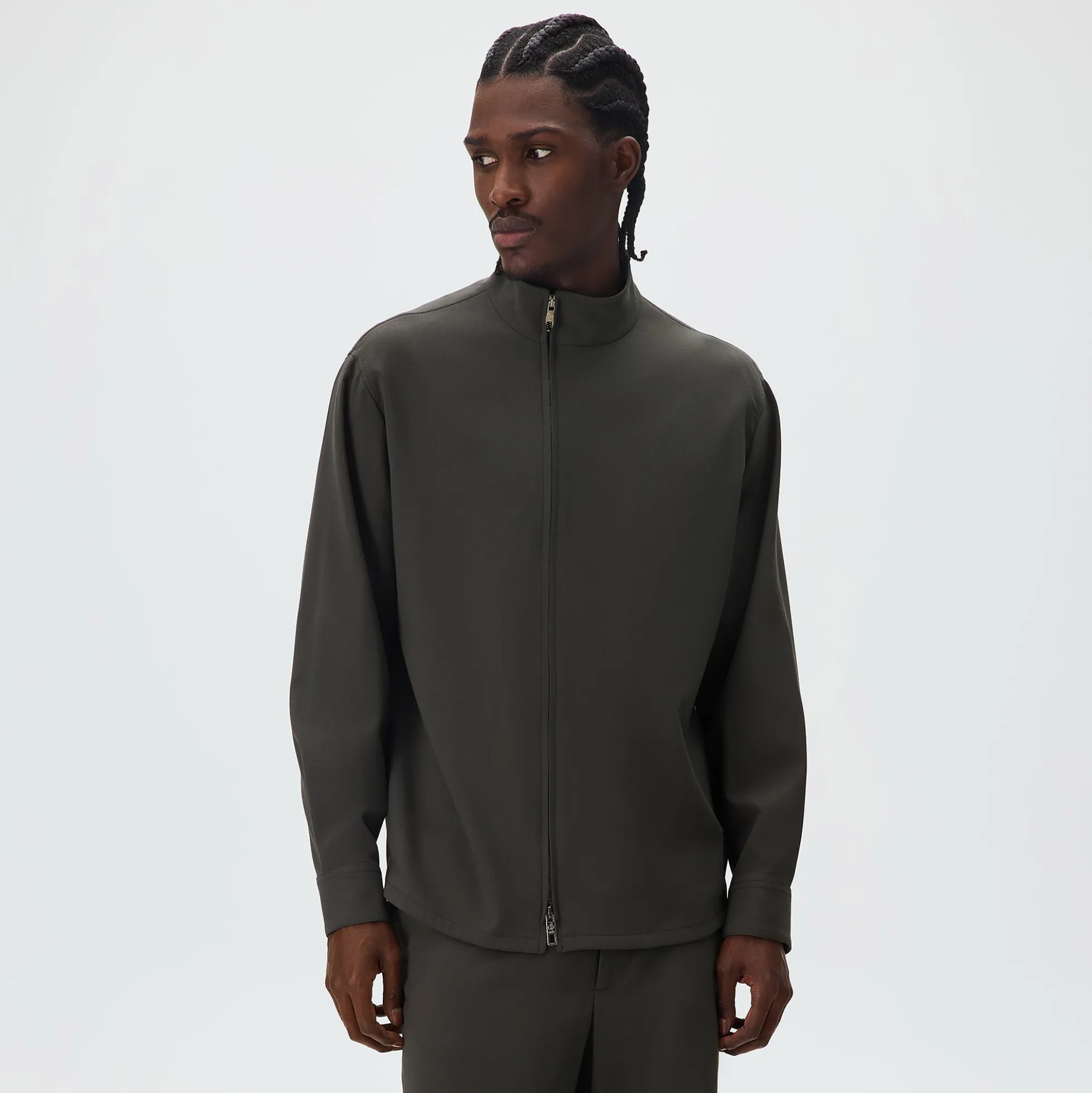 Giorgio Armani & Kith &Kin Asymmetrical Zip Front Shirt