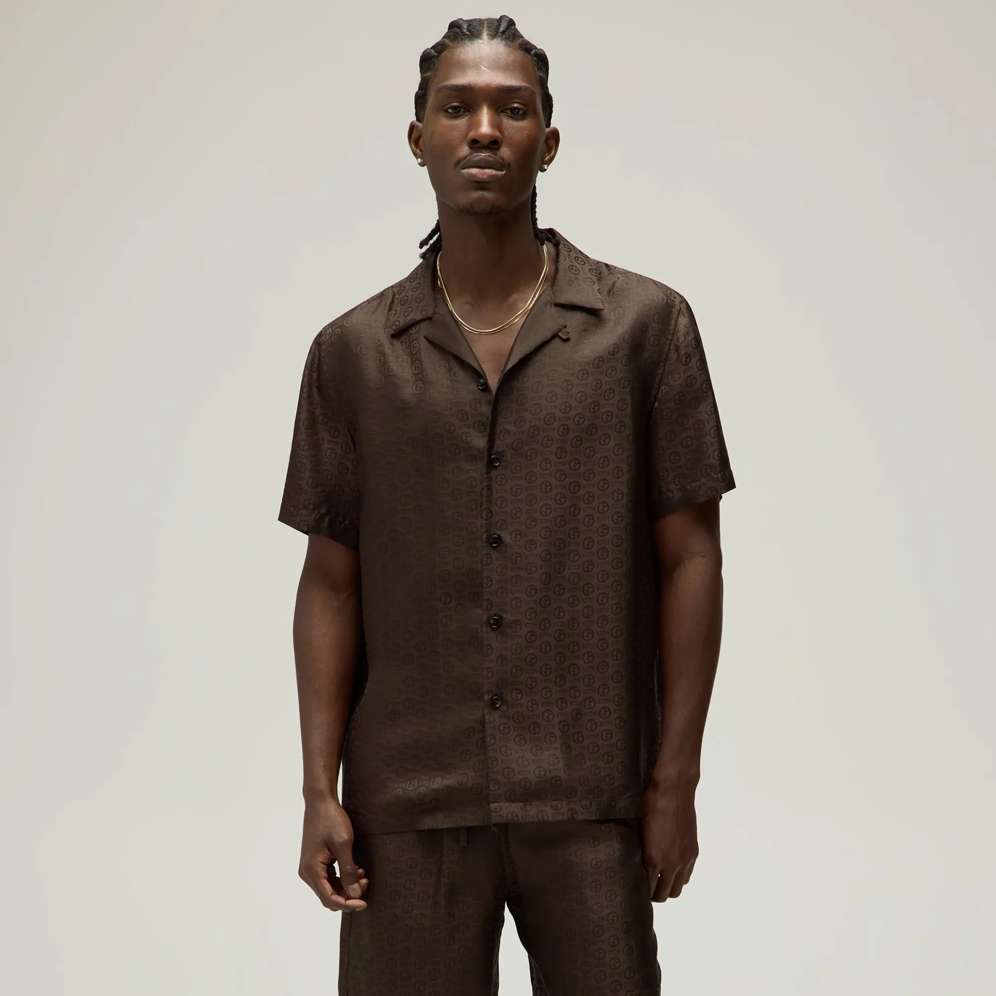 Giorgio Armani & Kith Monogram Short Sleeve Thompson Camp Collar Shirt