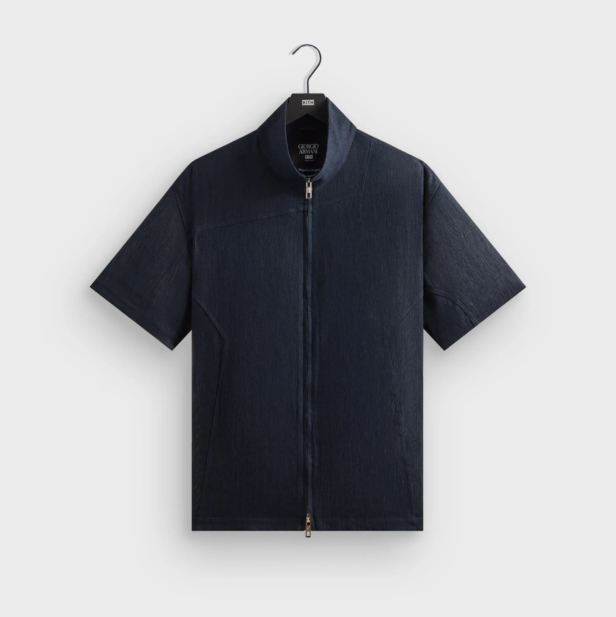 Giorgio Armani & Kith Open Weave Colton Zip-Up Shirt