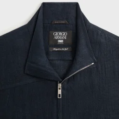 Giorgio Armani & Kith Open Weave Colton Zip-Up Shirt