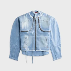 Glazed Denim Zip Jacket