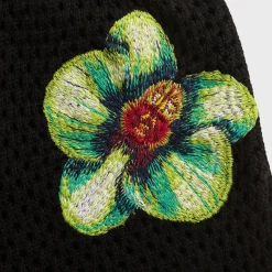 Glitch Orchid Embroidered Crochet Short