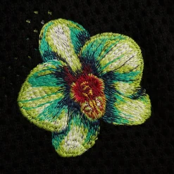 Glitch Orchid Embroidered Short Sleeve Crochet Shirt
