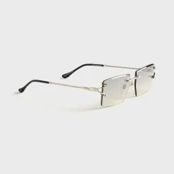 Icon Rimless Drill Mount 24KT White Gold Sunglasses