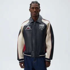 Kith & AVIREX for Team USA Leather Bomber Jacket