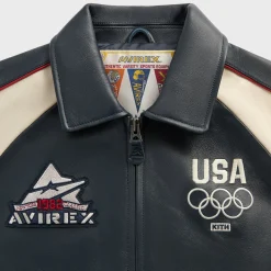 Kith & AVIREX for Team USA Leather Bomber Jacket