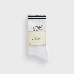 Kith Double Striped Floral Cotton Mid Crew Socks