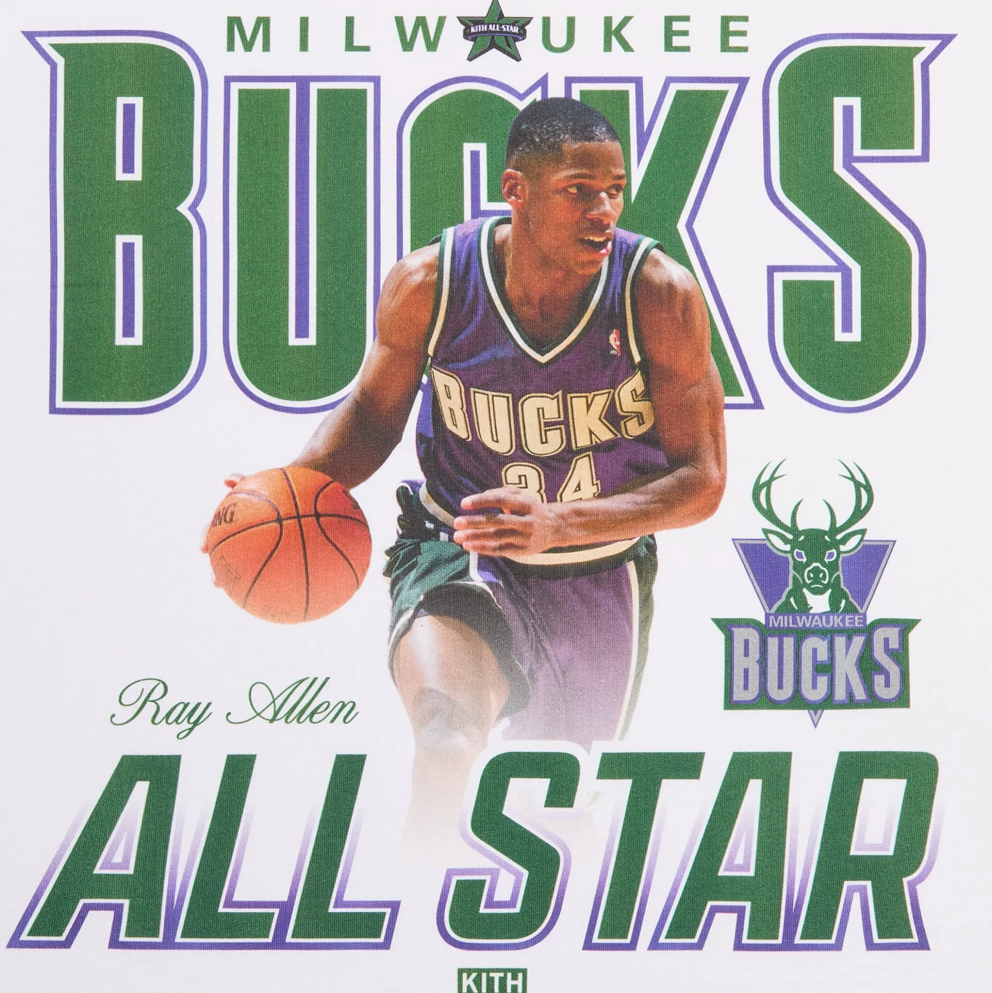 Kith for NBA All-Star Milwaukee Bucks Ray Allen Vintage Tee