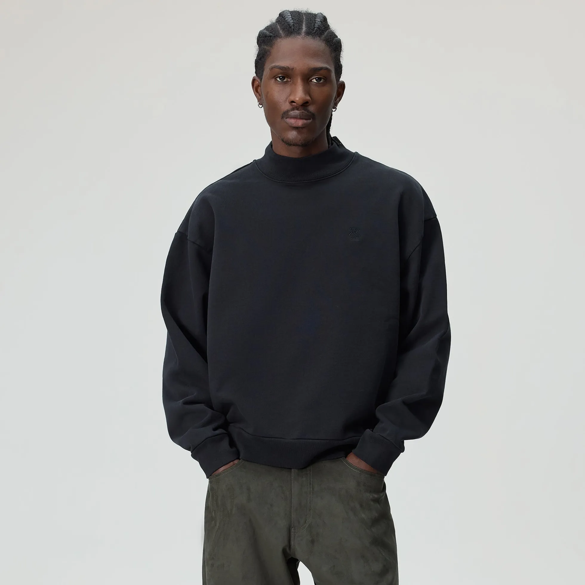 Kith Garment Dyed Fleece Mockneck Sweatshirt