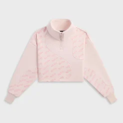 Kith Kids Blocked Monogram Cropped Jasper Quarter Zip