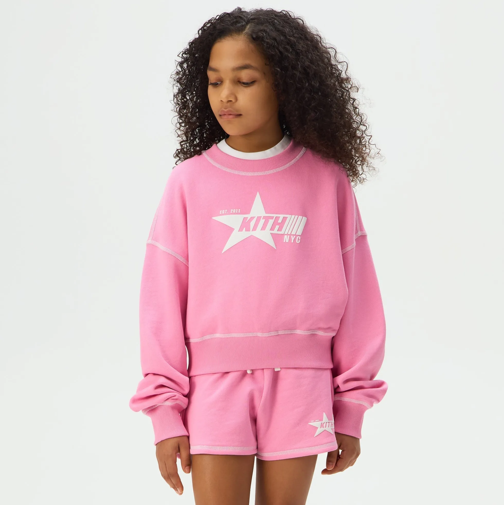 Kith Kids Cropped Contrast Stitch Nelson Crewneck
