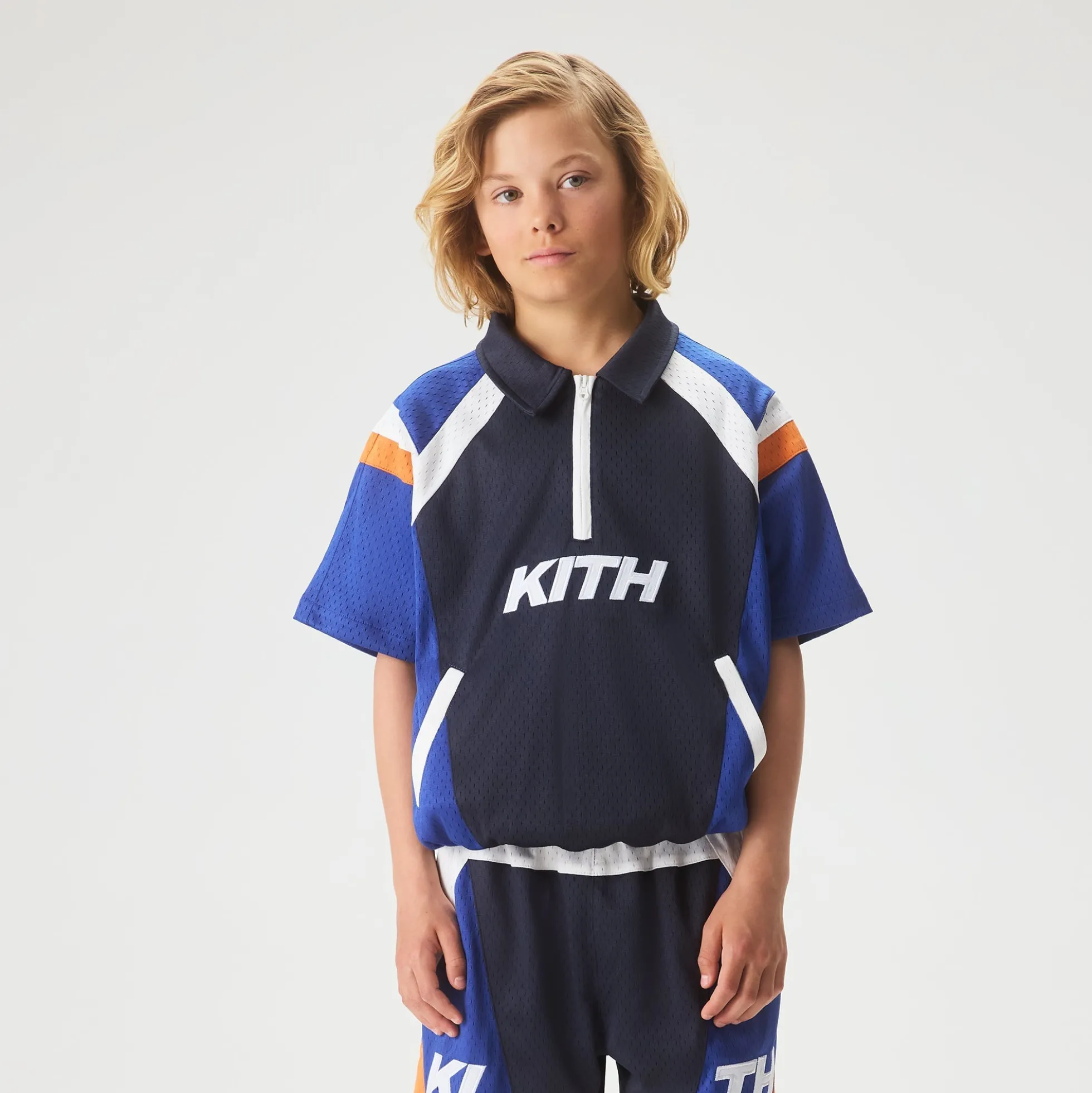 Kith Kids Linden Quarter Zip Mesh Polo