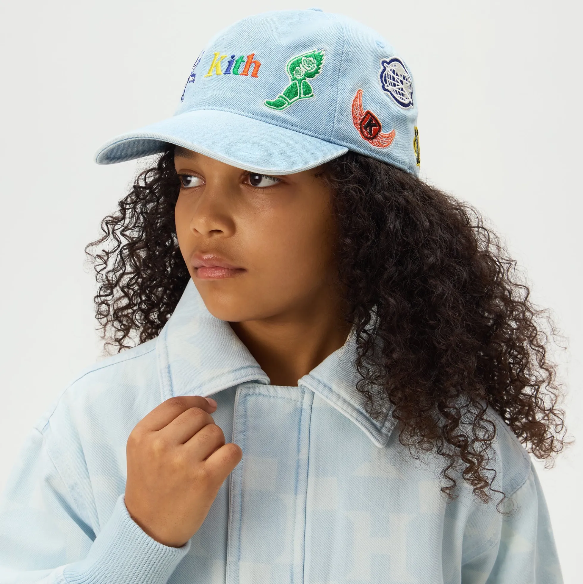 Kith Kids NY to the World Denim Pinch Crown Cap