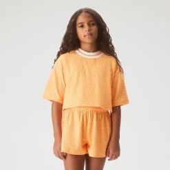 Kith Kids Textured Monogram Fei Cropped Tee