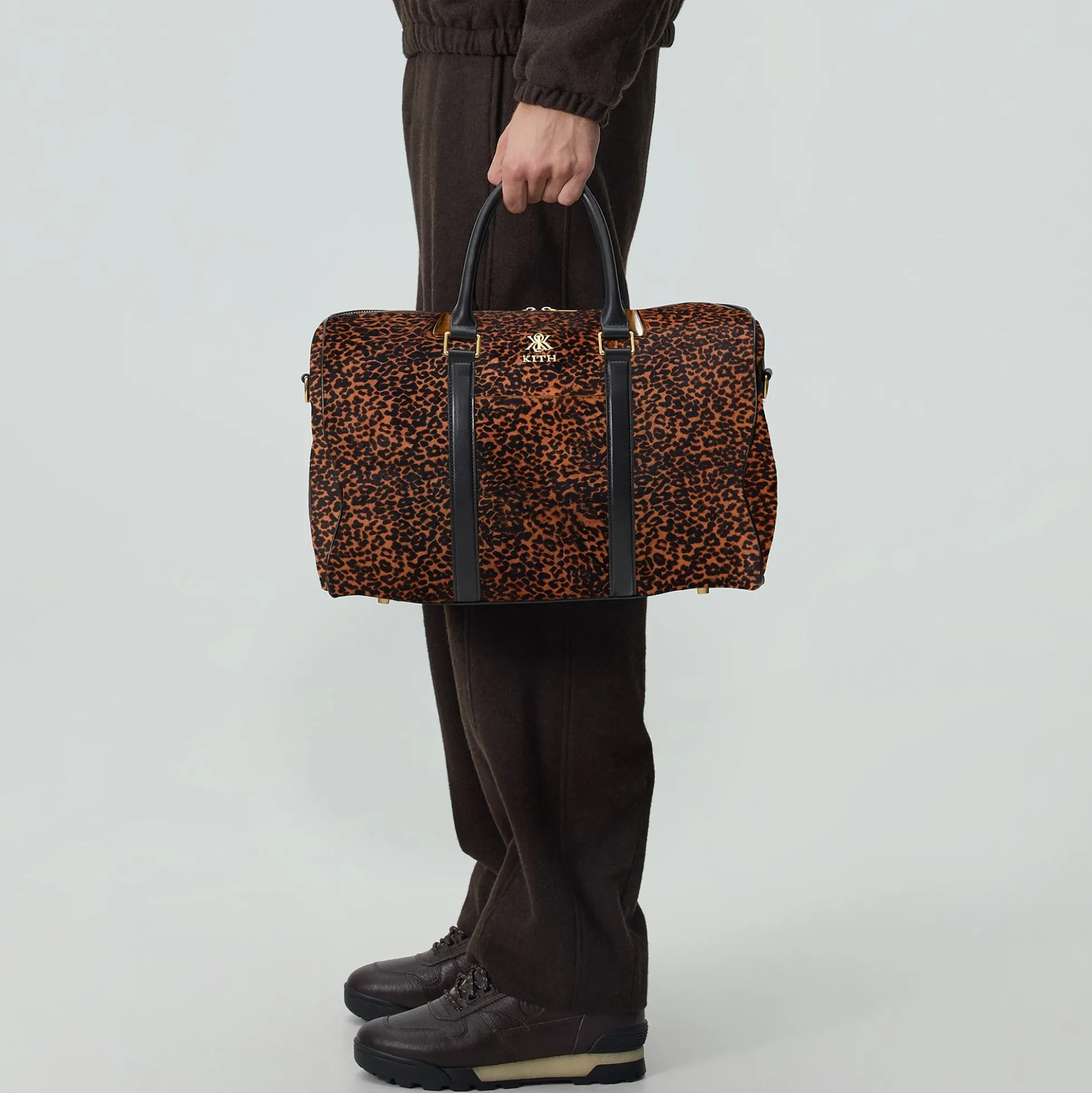 Kith Leopard Printed Ponyhair Traveler K40 Bag
