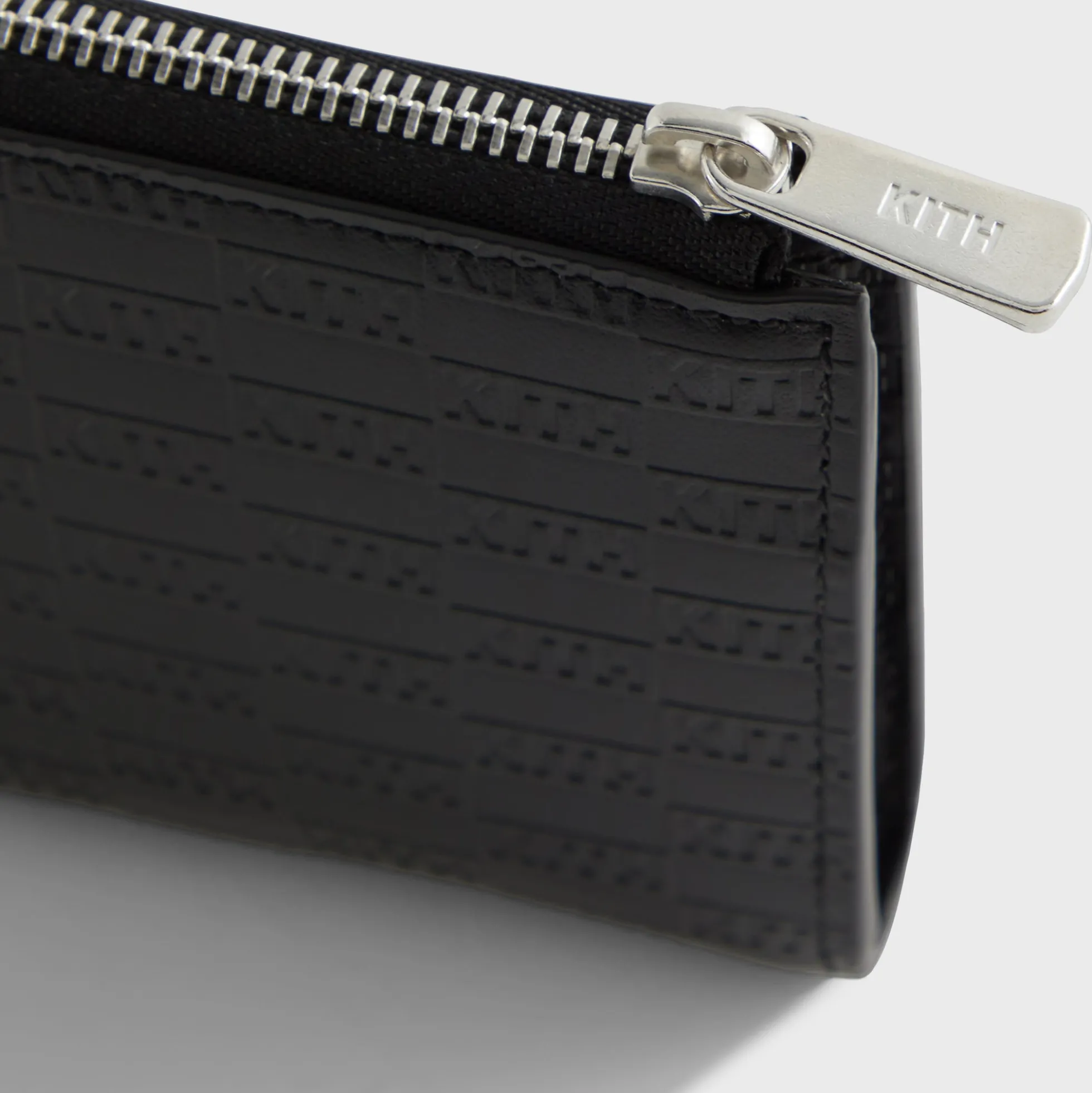 Kith Monogram Leather Half Zip Wallet