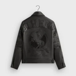 Kith Pebbled Leather Varsity Coaches Jacket