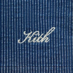 Kith Railroad Stripe Indigo Boxy Collar Overshirt