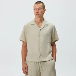 Kith Soft Woven Cropped Beckham Camp Collar Shirt