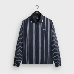 Kith Striped Poplin Long Sleeve Thompson Zip Front Shirt
