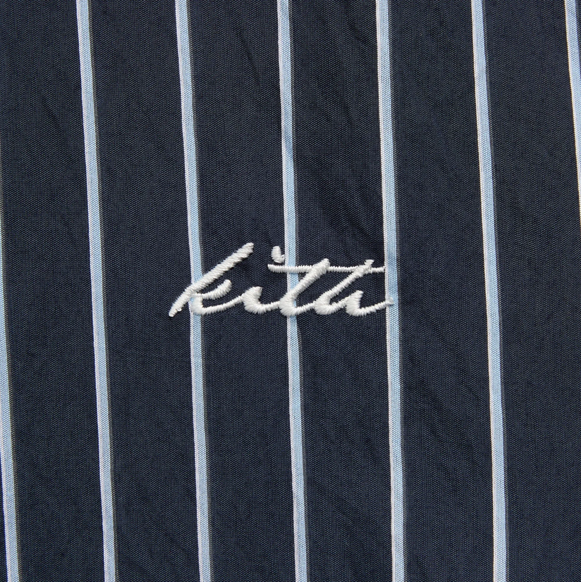 Kith Striped Poplin Long Sleeve Thompson Zip Front Shirt