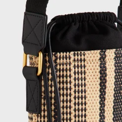 Kith Striped Raffia Drawstring Pouch