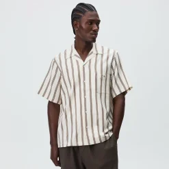 Kith Textured Stripe Thompson Camp Collar Shirt