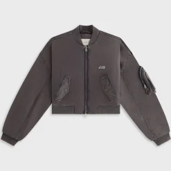 Kith Women Loren Sueded Cropped Bomber Jacket