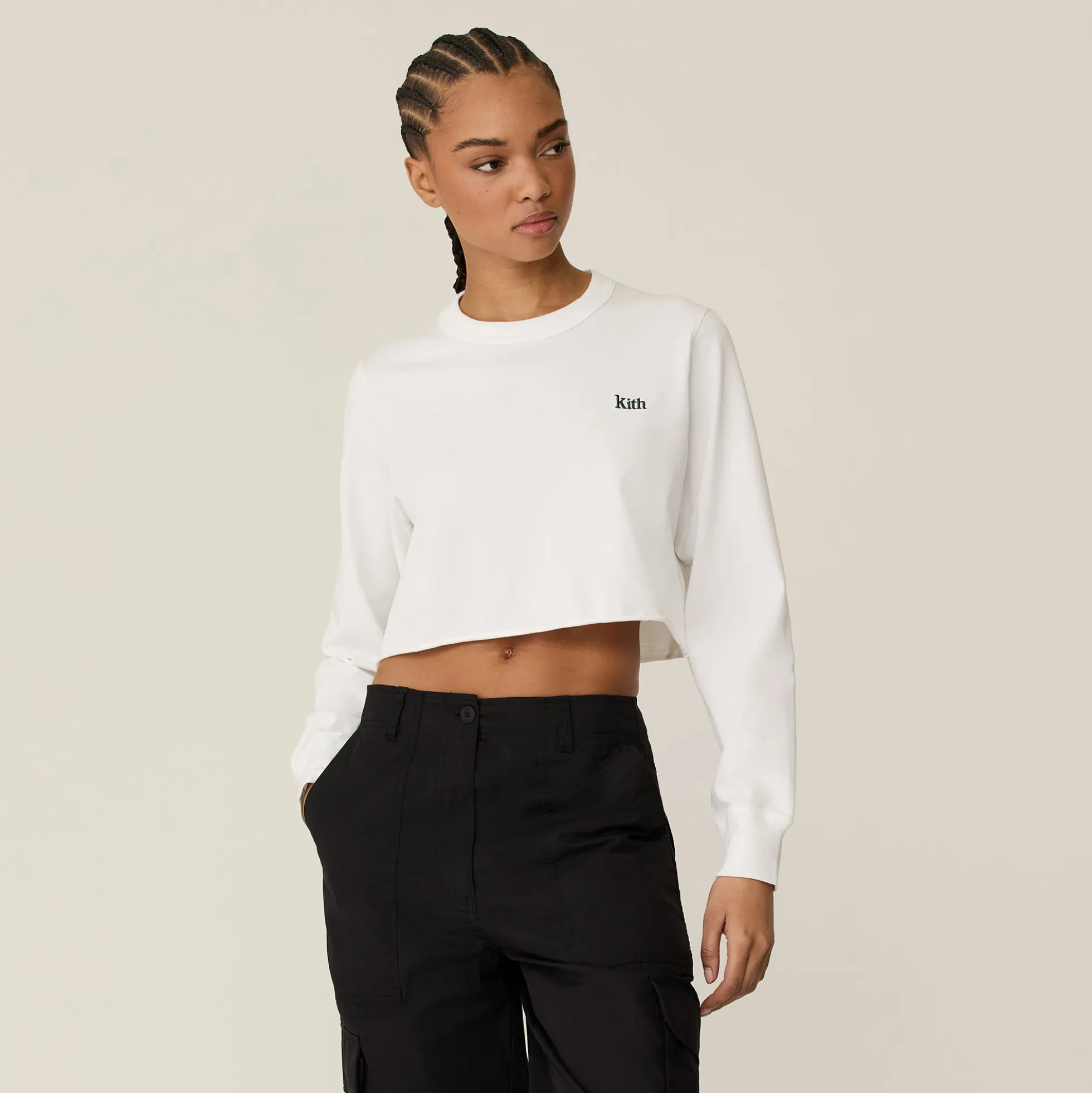 Kith Women Lucy Cropped Long Sleeve II Tee