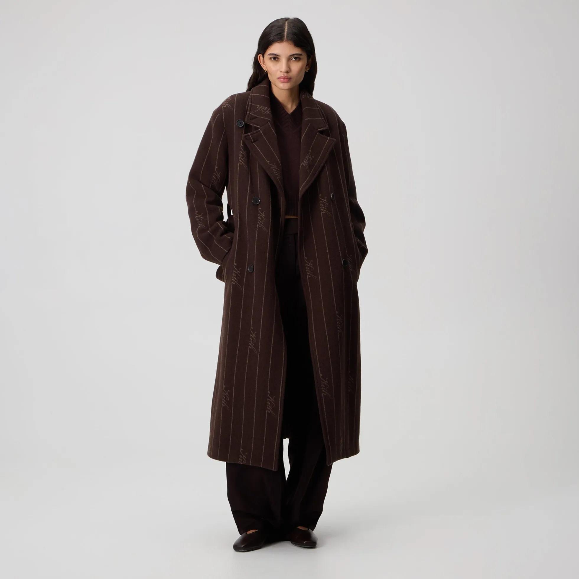 Kith Women Maeva Melton Stripe Scarf Coat