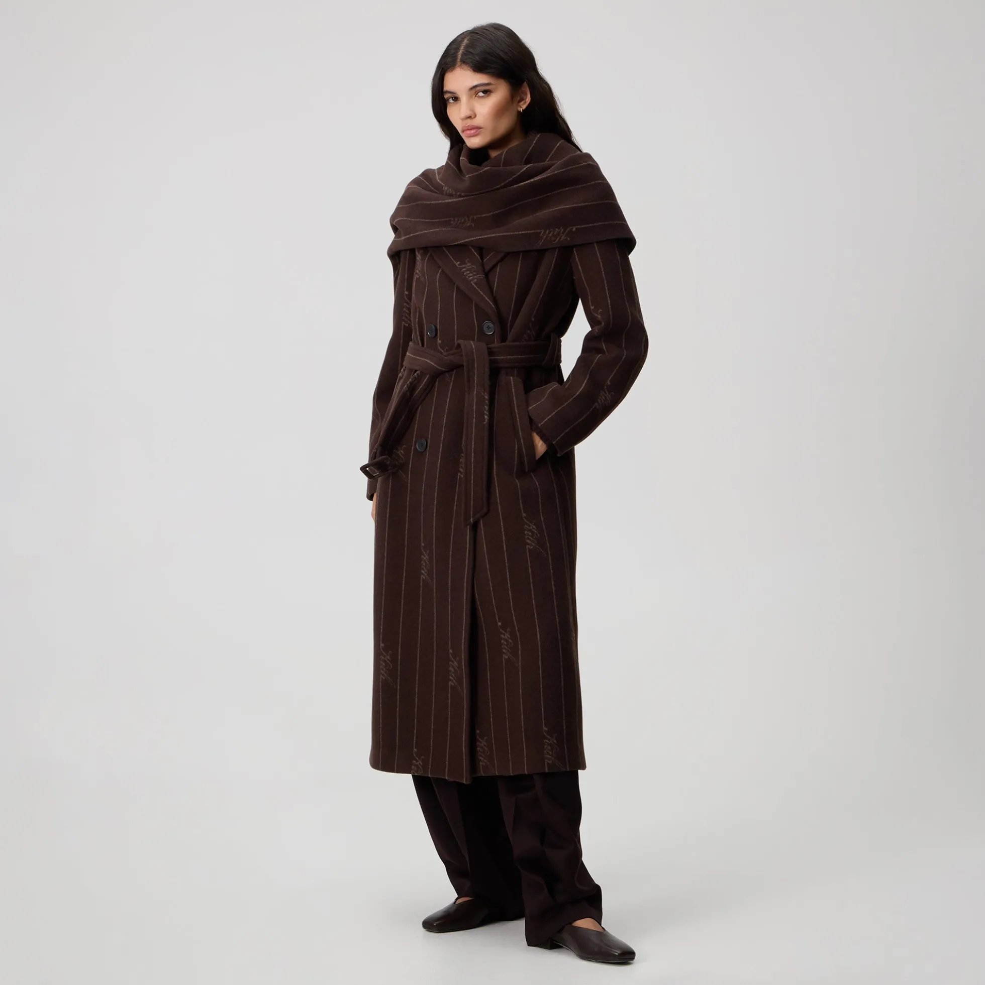 Kith Women Maeva Melton Stripe Scarf Coat