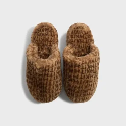 Kith Women Monogram Shearling Slippers