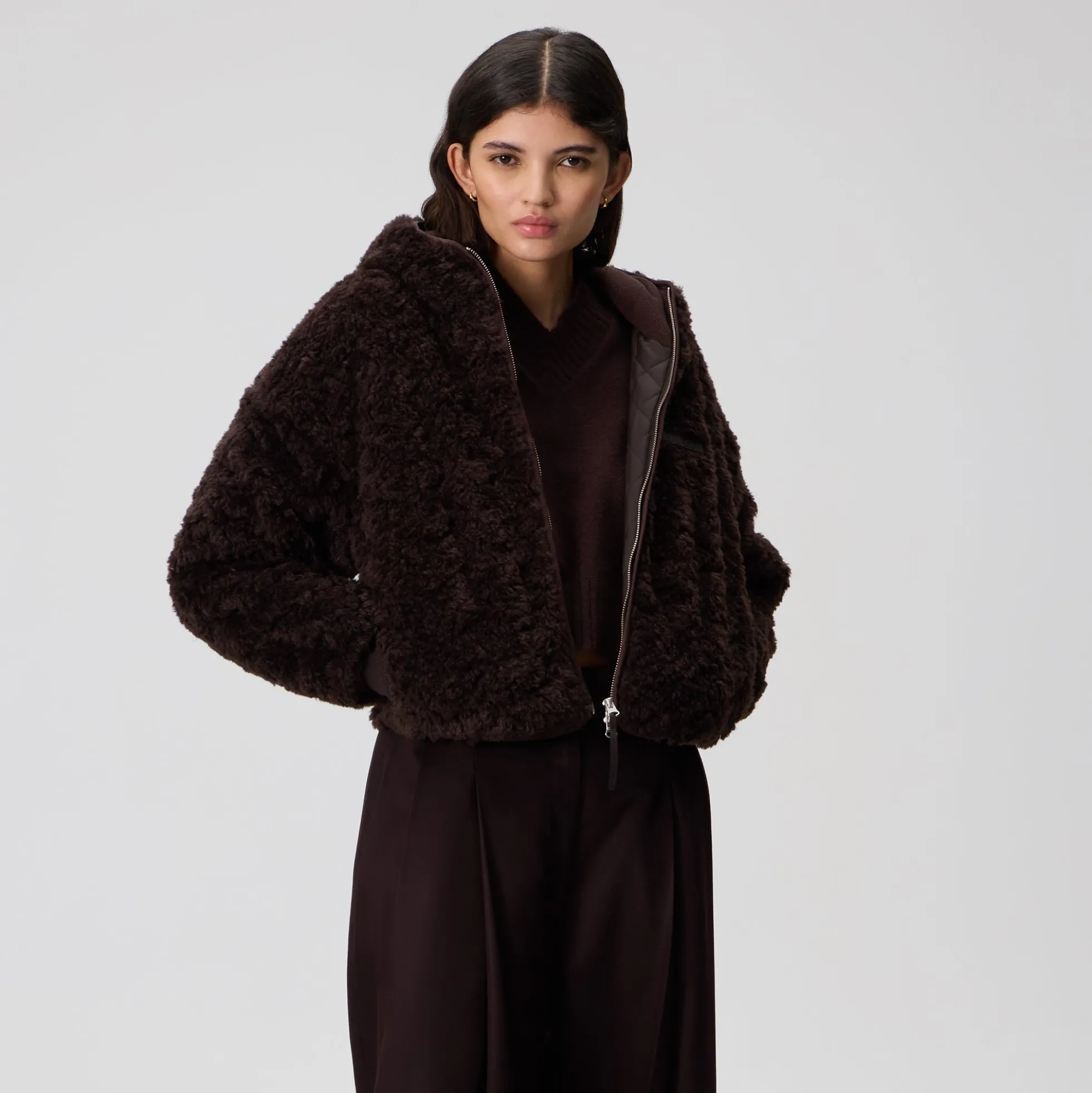 Kith Women Saide Sherpa Hooded Jacket