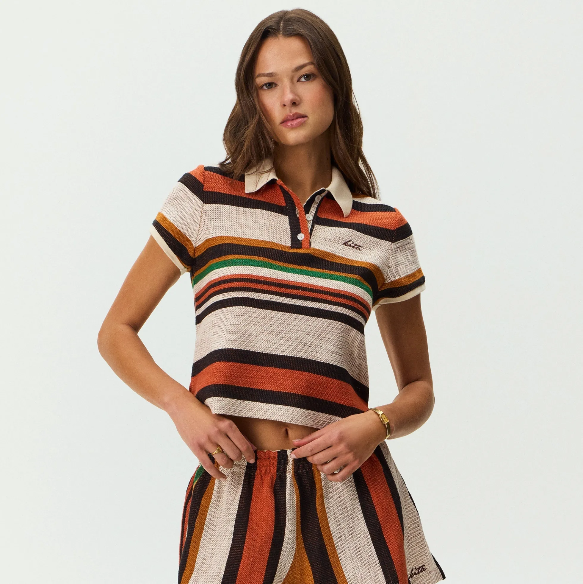 Kith Women Sansa Stripe Shrunken Polo
