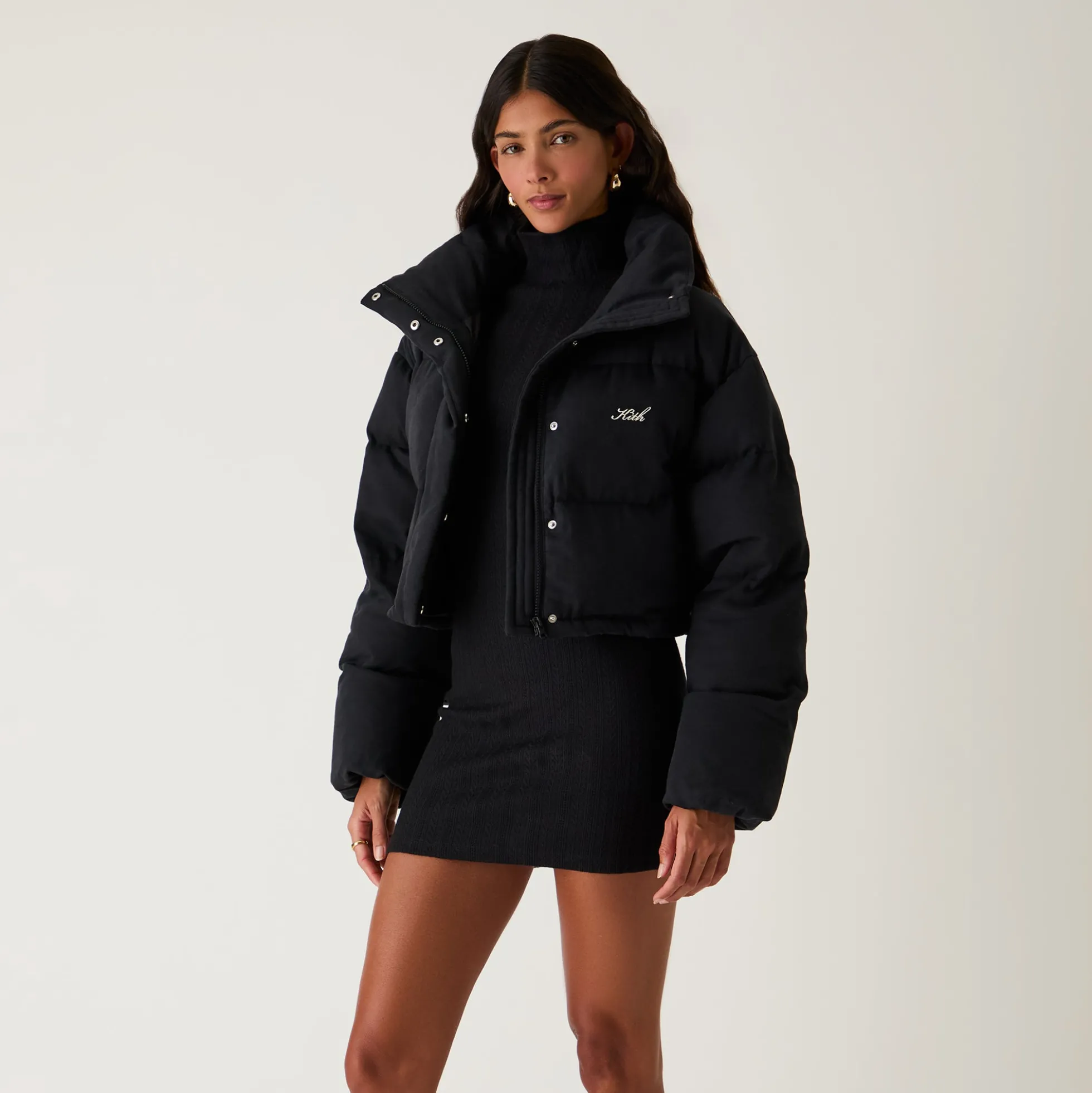 Kith Women Shae Cropped Denim Puffer