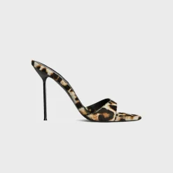 Lidia 105 White Leopard Printed Calf Hair Slingback Heels