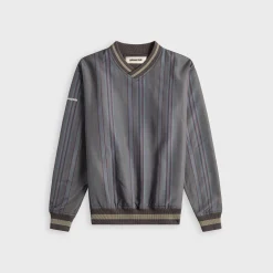 Lined V-Neck Pullover Windbreaker
