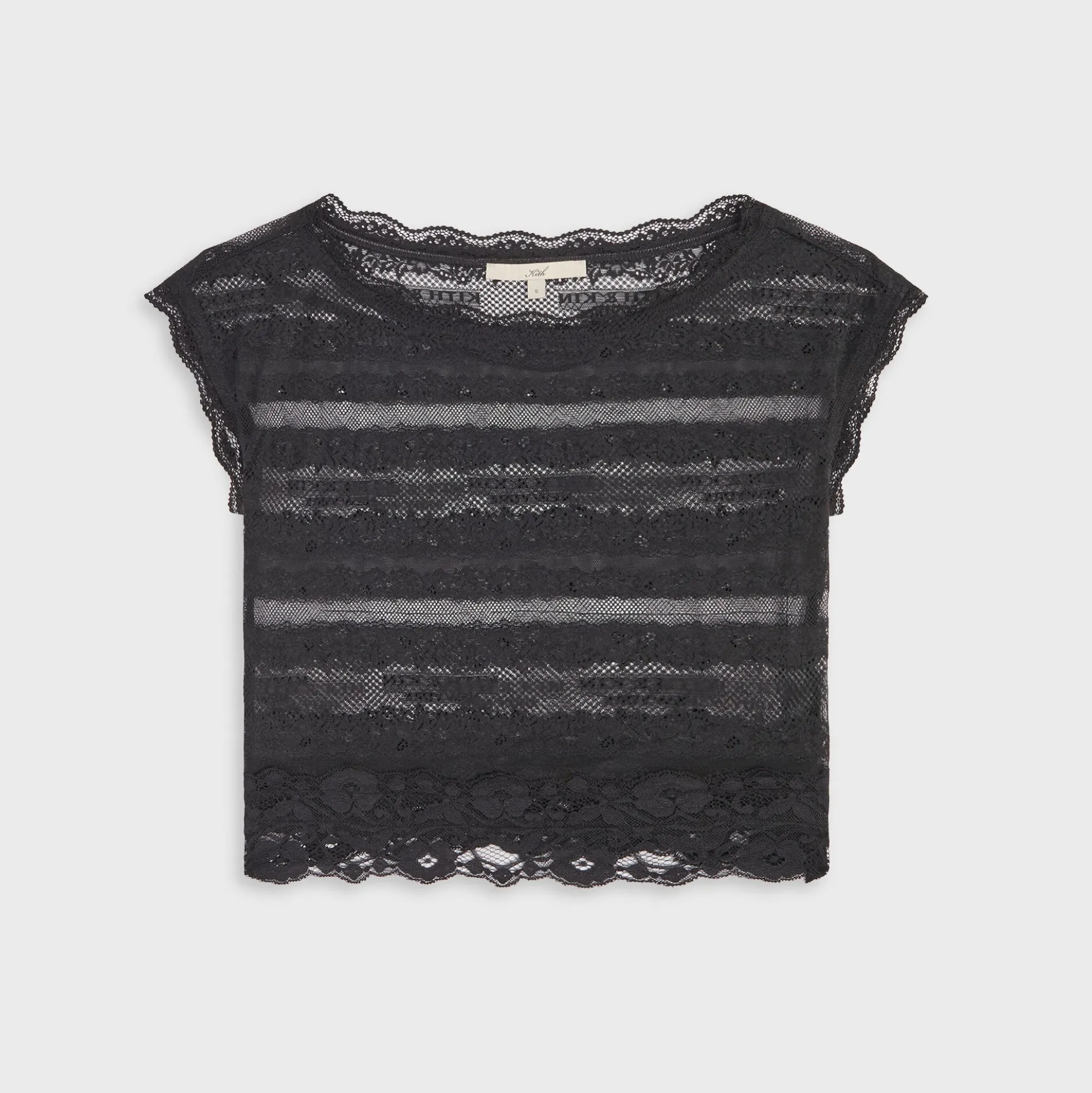 Lisa for Kith Women Cesca Logo Lace Cropped Tee